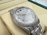 Rolex datejust 36 126200 | full "iced" out with natural diamonds | arabic dial | 2024 - afbeelding 11 van  12