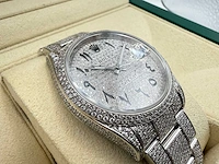 Rolex datejust 36 126200 | full "iced" out with natural diamonds | arabic dial | 2024 - afbeelding 11 van  12