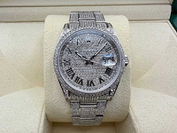 Rolex datejust 36 126200 | full "iced" out with natural diamonds - afbeelding 5 van  12