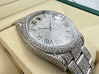 Rolex datejust 36 126200 | full "iced" out with natural diamonds - afbeelding 9 van  12