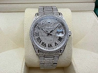 Rolex datejust 36 126200 | full "iced" out with natural diamonds - afbeelding 1 van  12