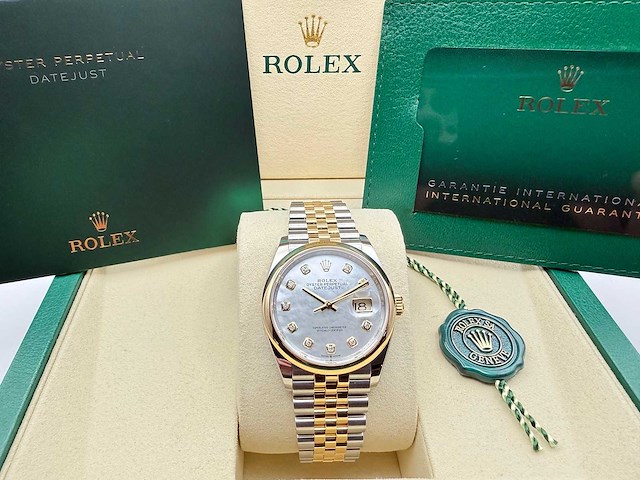 Rolex datejust 36 126203 | mother of pearl diamond dial | unworn | 2026 - afbeelding 3 van  12