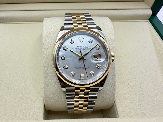Rolex datejust 36 126203 | mother of pearl diamond dial | unworn | 2026 - afbeelding 1 van  12