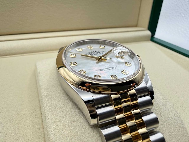Rolex datejust 36 126203 | mother of pearl diamond dial | unworn | 2026 - afbeelding 10 van  12