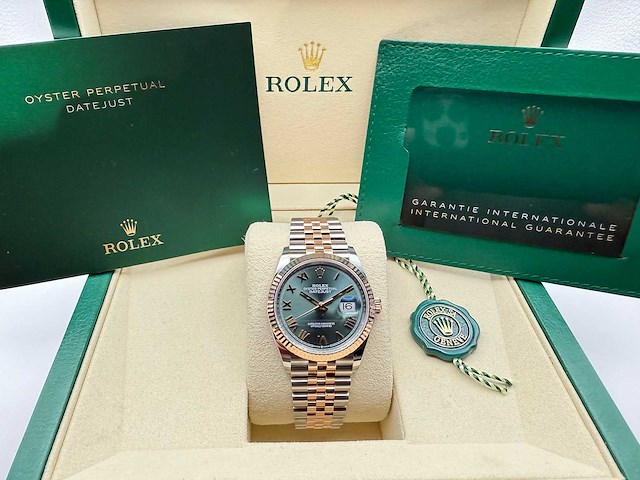 Rolex datejust 36 126231 | green roman dial | jubilee | 2026 | unworn - afbeelding 3 van  12