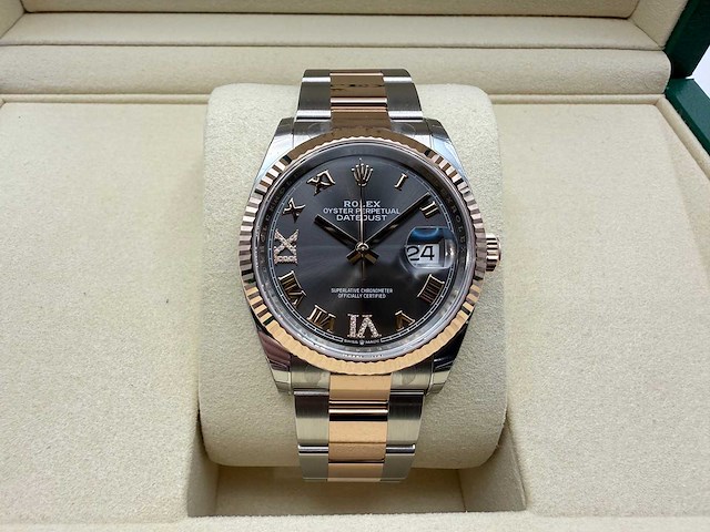 Rolex datejust 36 126231 | rhodium with diamonds on 6&9 | oyster | 2026 | unworn - afbeelding 10 van  12