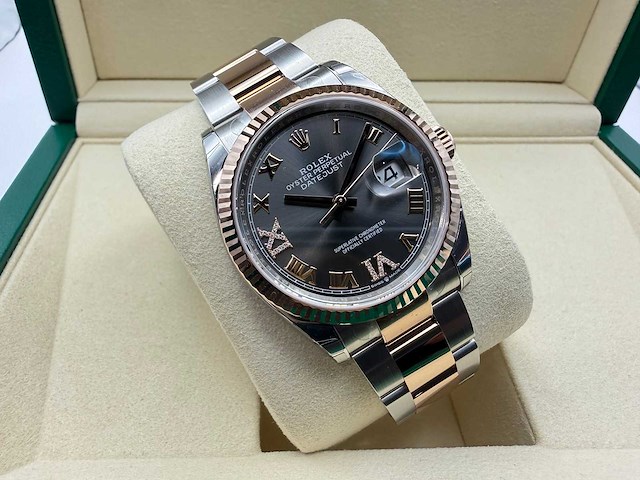 Rolex datejust 36 126231 | rhodium with diamonds on 6&9 | oyster | 2026 | unworn - afbeelding 3 van  12