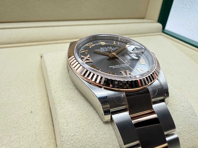Rolex datejust 36 126231 | rhodium with diamonds on 6&9 | oyster | 2026 | unworn - afbeelding 7 van  12