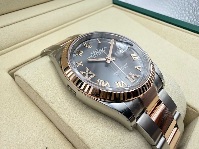 Rolex datejust 36 126231 | rhodium with diamonds on 6&9 | oyster | 2026 | unworn - afbeelding 8 van  12
