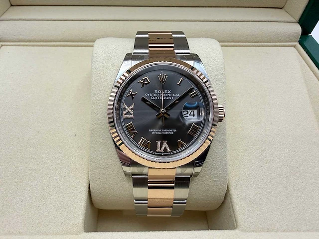 Rolex datejust 36 126231 | rhodium with diamonds on 6&9 | oyster | 2026 | unworn - afbeelding 1 van  12