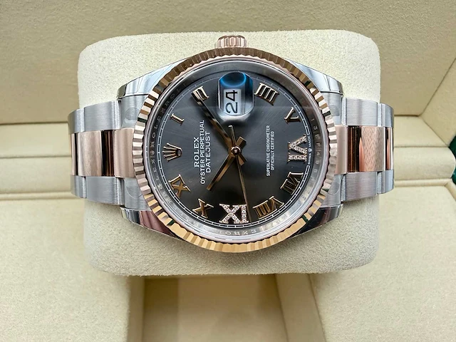 Rolex datejust 36 126231 | rhodium with diamonds on 6&9 | oyster | 2026 | unworn - afbeelding 7 van  12