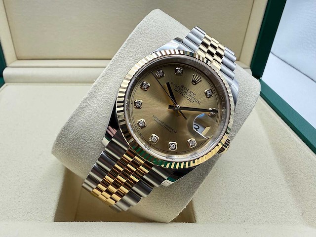 Rolex datejust 36 126233 | champagne diamond dot | jubilee | 2026 | unworn - afbeelding 6 van  12