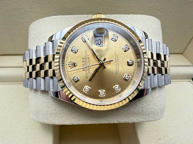Rolex datejust 36 126233 | champagne diamond dot | jubilee | 2026 | unworn - afbeelding 7 van  12