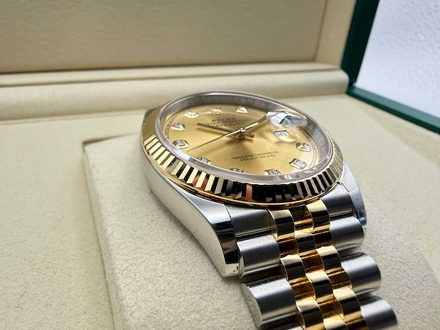 Rolex datejust 36 126233 | champagne diamond dot | jubilee | 2026 | unworn - afbeelding 10 van  12