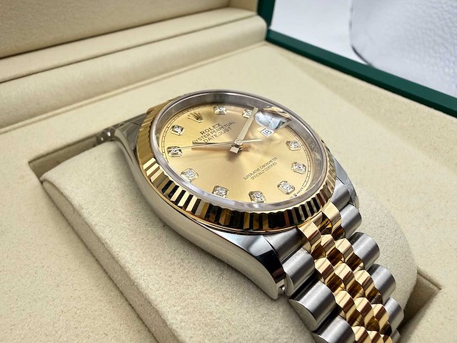 Rolex datejust 36 126233 | champagne diamond dot | jubilee | 2026 | unworn - afbeelding 11 van  12