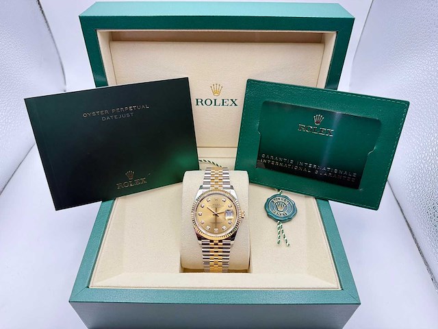 Rolex datejust 36 126233 | champagne diamond dot | jubilee | 2026 | unworn - afbeelding 1 van  4