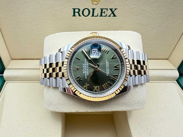 Rolex datejust 36 126233 | green roman dial | jubilee | unworn | 2026 - afbeelding 7 van  12