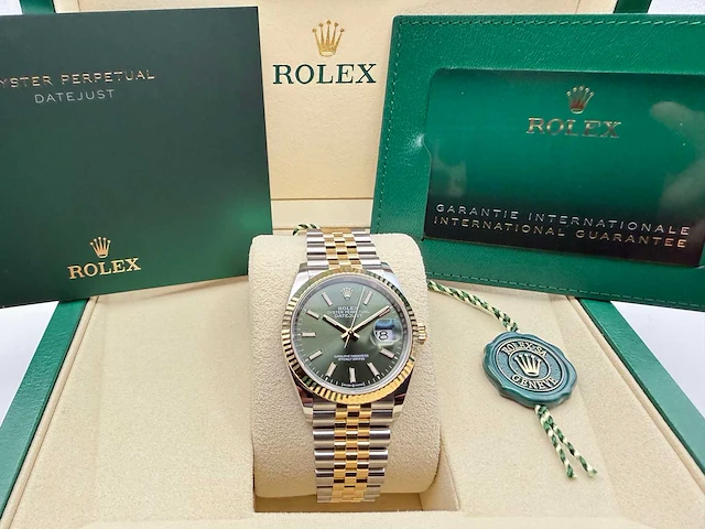 Rolex datejust 36 126233 | green stick dial | jubilee | unworn | 2026 - afbeelding 3 van  12