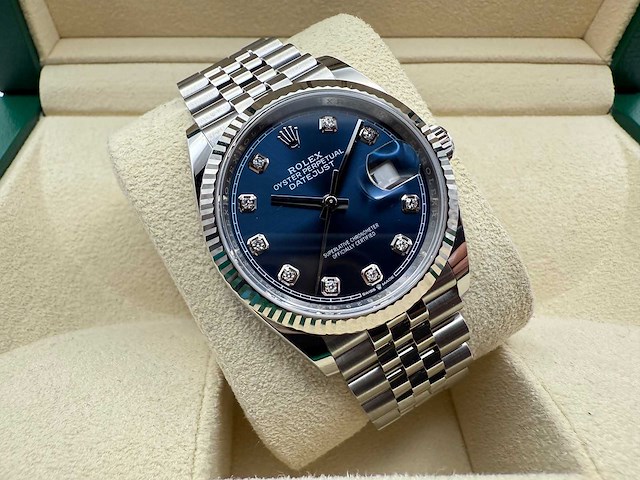 Rolex datejust 36 126234 | blue diamond dot dial | jubilee | unworn | 2026 - afbeelding 5 van  12