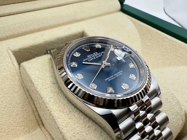 Rolex datejust 36 126234 | blue diamond dot dial | jubilee | unworn | 2026 - afbeelding 12 van  12