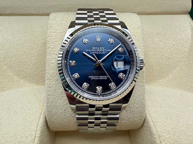 Rolex datejust 36 126234 | blue diamond dot dial | jubilee | unworn | 2026 - afbeelding 1 van  12