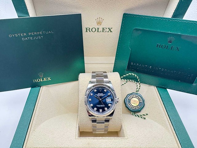 Rolex datejust 36 126234 | blue diamond dot | oyster | 2026 | unworn - afbeelding 3 van  12