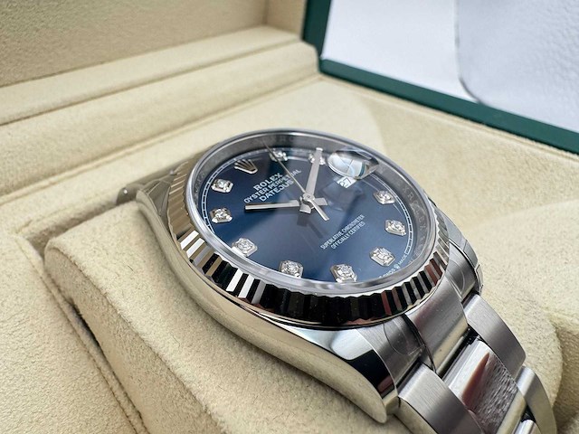 Rolex datejust 36 126234 | blue diamond dot | oyster | 2026 | unworn - afbeelding 11 van  12