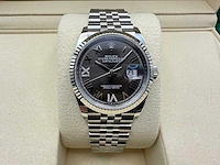Rolex datejust 36 126234 | dark grey dial with diamonds on 6&9 | unworn | 2026 - afbeelding 1 van  12