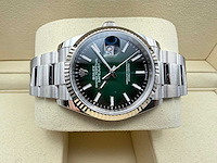 Rolex datejust 36 126234 | green ombre dial | unworn | 2026 - afbeelding 7 van  12
