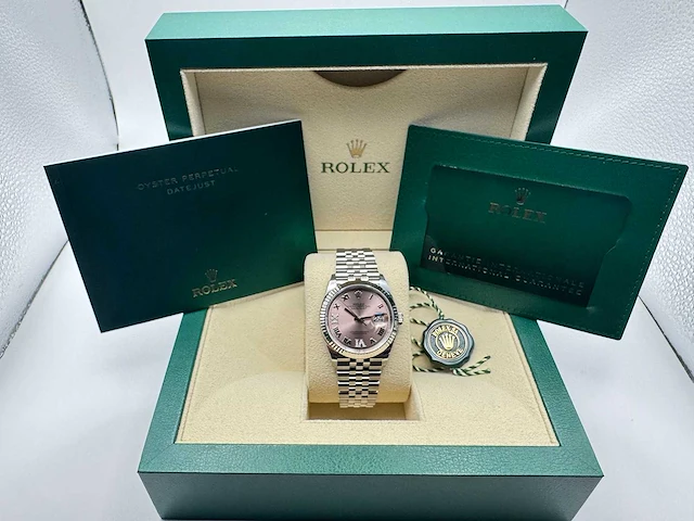 Rolex datejust 36 126234 | jubilee | pink diamonds on 6&9 | unworn | 2026 - afbeelding 2 van  10