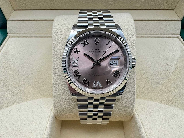 Rolex datejust 36 126234 | jubilee | pink diamonds on 6&9 | unworn | 2026 - afbeelding 1 van  10