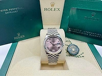 Rolex datejust 36 126234 | jubilee | pink diamonds on 6&9 | unworn | 2026 - afbeelding 10 van  10