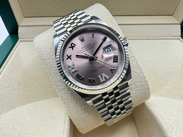Rolex datejust 36 126234 | jubilee | pink diamonds on 6&9 | unworn | 2026 - afbeelding 2 van  6