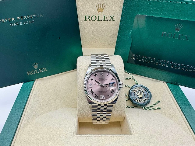 Rolex datejust 36 126234 | jubilee | pink diamonds on 6&9 | unworn | 2026 - afbeelding 10 van  10
