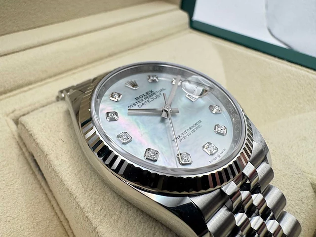 Rolex datejust 36 | 126234 | mother of pearl | jubilee | unworn | 2026 - afbeelding 11 van  12