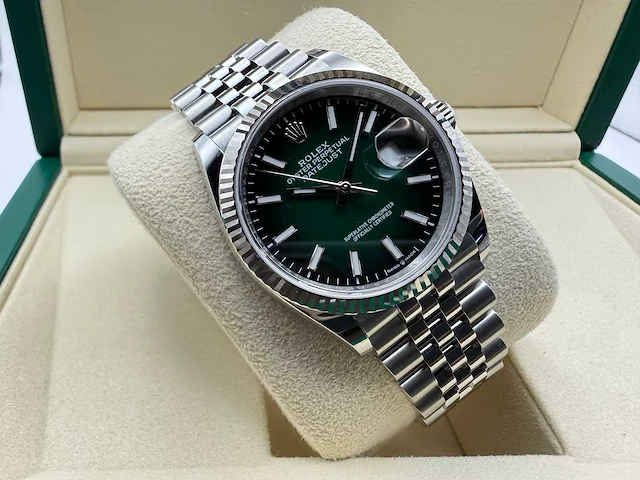 Rolex datejust 36 126234 | ombre green dial | jubilee | unworn | 2026 - afbeelding 5 van  12