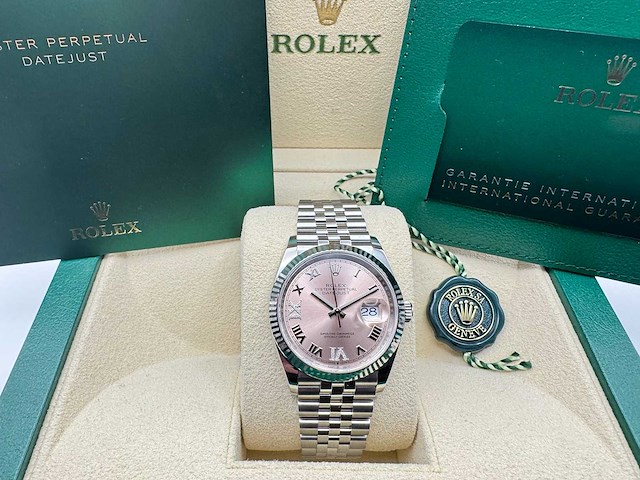Rolex datejust 36 126234 | pink dial with diamonds | jubilee | 2026 | unworn - afbeelding 2 van  8