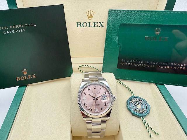 Rolex datejust 36 126234 | pink diamonds on 6&9 | oyster | 2026 | unworn - afbeelding 3 van  12
