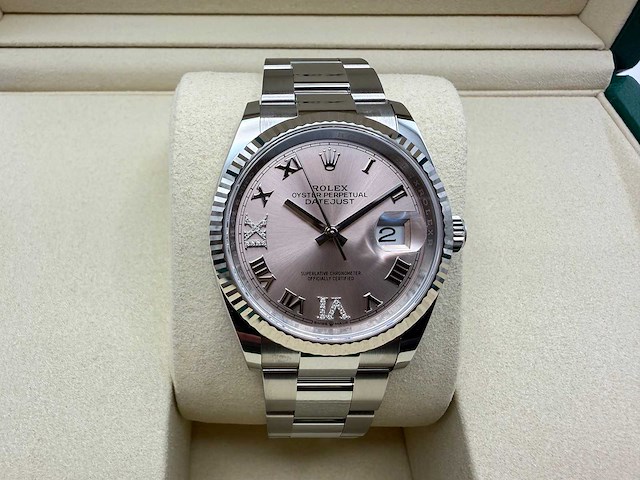 Rolex datejust 36 126234 | pink diamonds on 6&9 | oyster | 2026 | unworn - afbeelding 1 van  12