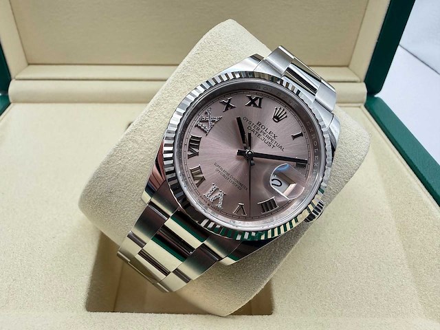 Rolex datejust 36 126234 | pink diamonds on 6&9 | oyster | 2026 | unworn - afbeelding 6 van  12
