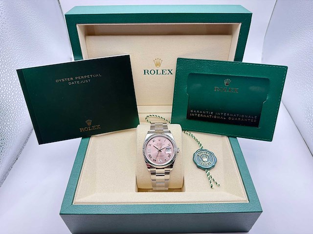 Rolex datejust 36 126234 | pink diamonds on 6&9 | oyster | 2026 | unworn - afbeelding 4 van  12