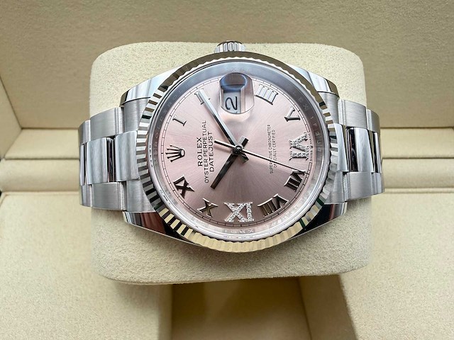 Rolex datejust 36 126234 | pink diamonds on 6&9 | oyster | 2026 | unworn - afbeelding 7 van  12
