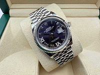 Rolex datejust 36 126234 | purple dial with diamonds on 6&9 - afbeelding 3 van  7