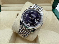 Rolex datejust 36 126234 | purple dial with diamonds on 6&9 - afbeelding 4 van  7