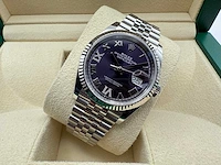 Rolex datejust 36 126234 | purple dial with diamonds on 6&9 - afbeelding 2 van  10