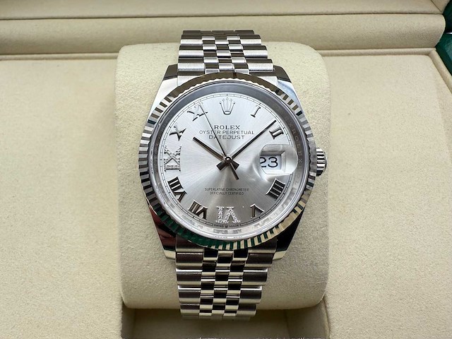 Rolex datejust 36 126234 | silver dial with diamonds | 2025 - afbeelding 5 van  12