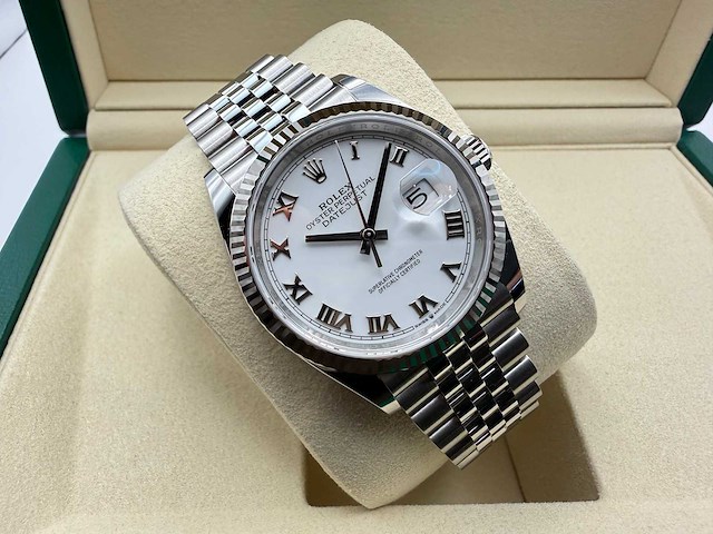 Rolex datejust 36 126234 | white roman | jubilee | 2026 | unworn - afbeelding 5 van  12
