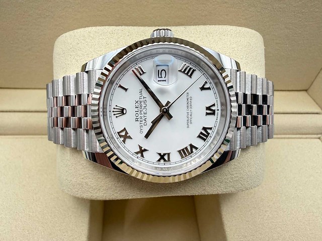 Rolex datejust 36 126234 | white roman | jubilee | 2026 | unworn - afbeelding 7 van  12