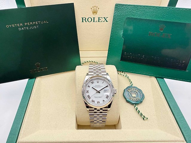 Rolex datejust 36 126234 | white roman | jubilee | 2026 | unworn - afbeelding 3 van  8