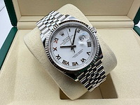 Rolex datejust 36 126234 | white roman | jubilee | 2026 | unworn - afbeelding 4 van  8